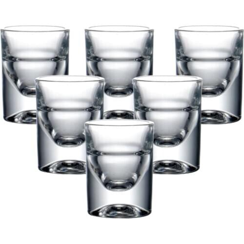 6 piece set crystal glass creative vodka glass spirit wine glass glass party drink charming thick bottom glass