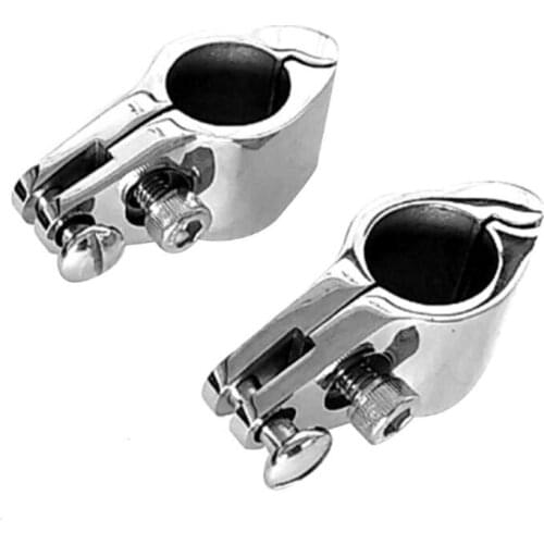 Newest 22mm 25mm 316 Stainless Steel Fitting Boat Bimini Top Hinged With 2 Screw 6XDB