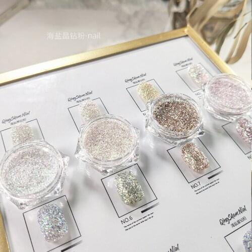 New nail Glitter Nail Art Jewelry Super Glitter Sea Salt Crystal Diamond Powder Dream Colorful Small Sequins Nail Decoration