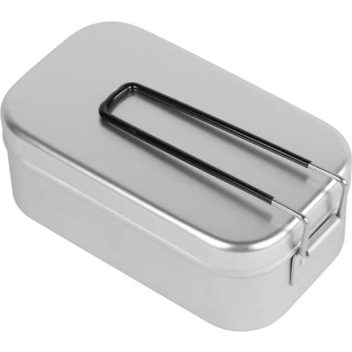 Outdoor Camping Portable Picnic Aluminum Alloy Lunch Box Foldable Food Container Travel Cooking Cookware