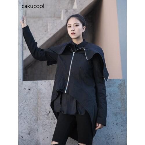 Cakucool 2019 new Dark RO wind personality Korean version of the neutral two wear loose thin section autumn and winter coat jack