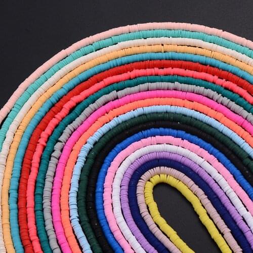 5mm Flat Round Polymer Clay Beads 10Pcs/Lot Chip Disk Loose Spacer Handmade Beads For DIY Jewelry Making Accesories Approx 40cm