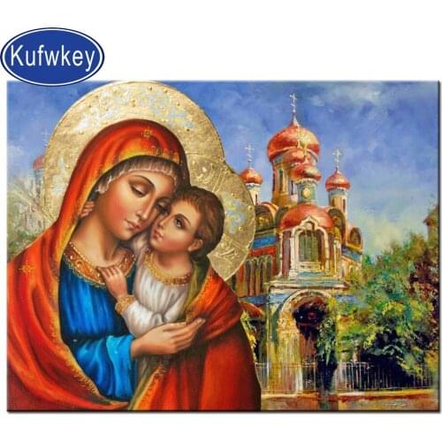 Russia Diamond Embroidery Virgin and child mosaic diamond art Full Square Drill 5d diy diamond painting cross stitch New