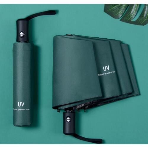 UV Black Coating Sunny Umbrella UV Protection Line Umbrella Female Sunscreen Tri-fold Folding Girls Umbrellas