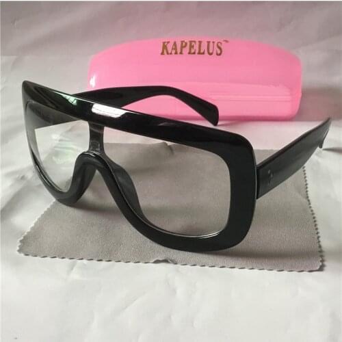 KAPELUS Men and women, big frame sunglasses Leopard print big face sunglasses