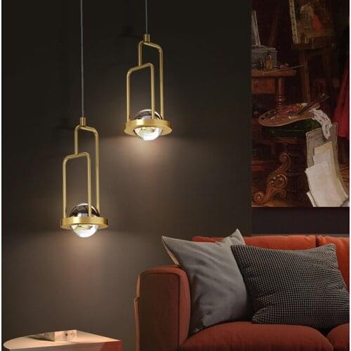110V 220V Modern Led Chandelier 7W Copper Body Hanging Lights Chandelier Lamp for Living room Bedroom Dining room Bedside Lustre
