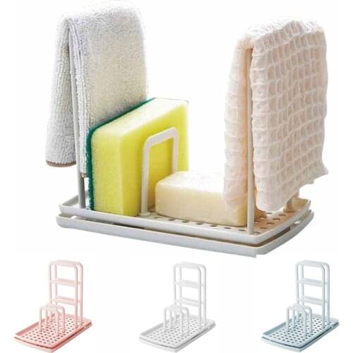 Kitchen Sink Towel Storage Rack Corner Sponge Soap Holder Bathroom Shower Tools Organize Shelf