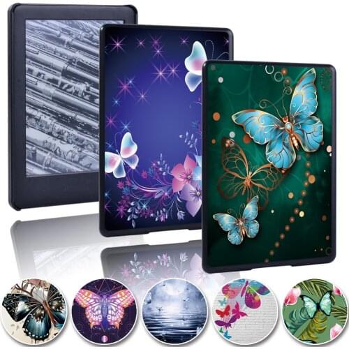 Printed Butterfly Shell Cover Case for Amazon Kindle 8/10 Paperwhite 1 2 3 4 Ultra Thin Shockproof Protective Shell + Pen