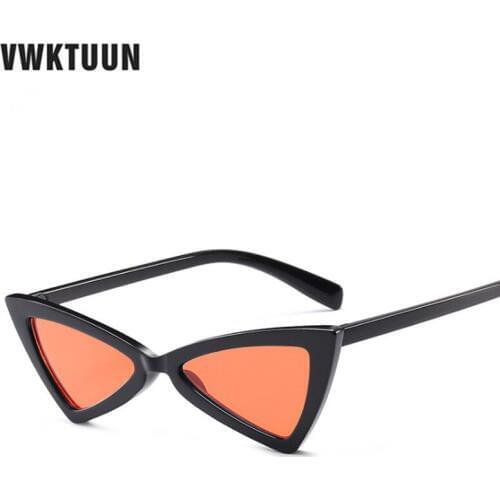 VWKTUUN Triangle Sunglasses Women Men Vintage Black Oculos Small Frame Sun glasses For Female UV400 Gradient Lens Eyewear