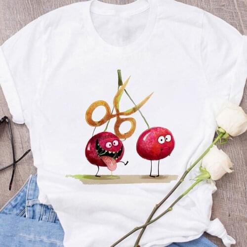 Funny Graphic Women T Shirts Garlic With Different Characters Print Sleeve Soft Girl Harajcku Cartoon Tumblr Mujer Tshirt