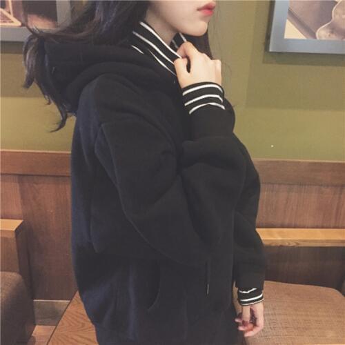 Winter new casual Korea large size Hoodies Sweatshirt Tops Pullovers Harajuku funny high collar cute fashion sweatershirt