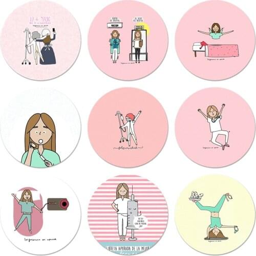 Spain Cartoon Medicine Doctor Nurse fashion Icons Pins Badge Decoration Brooches Metal Badges For Backpack Decoration 58mm