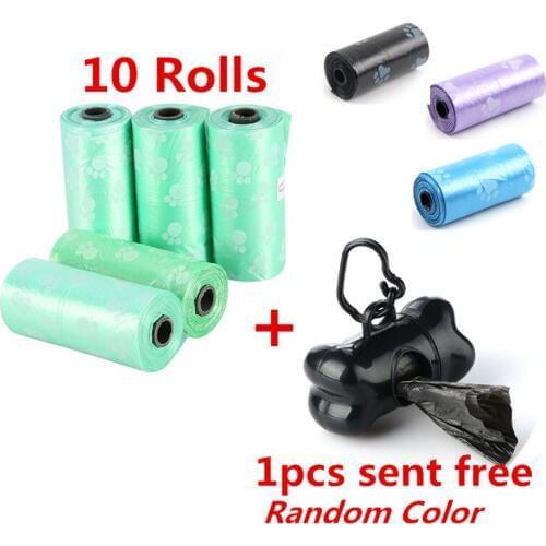 10 Rolls Leak Proof Dog Waste Poop Bags Puppy Biodegradable Poop Bag 4 Colors Pet Garbage Bags With Portable Dog Bag Dispenser