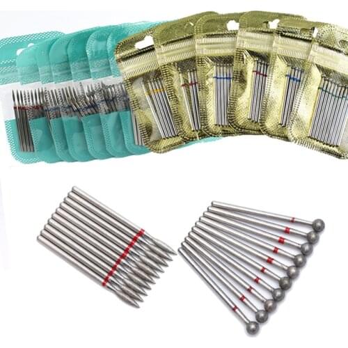 10pc/Set Nail Drill Bit Diamond Electric Milling Cutters for Pedicure Manicure Files Cuticle Burr Tool Nail Accessories