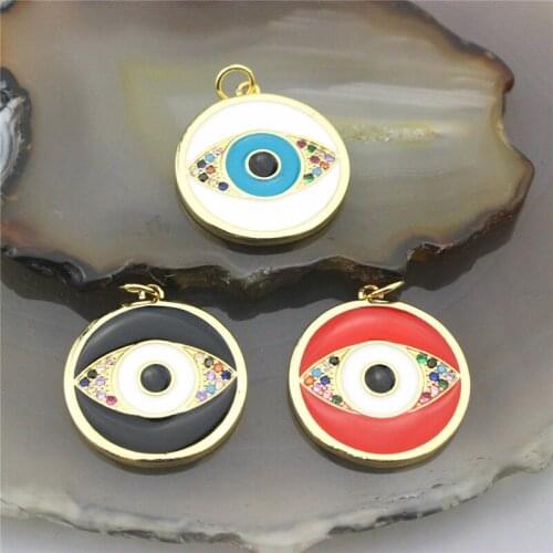 20*20mm 20pcs/lot enamel cz eyes pendant,delicate zircon micro pave charm,earring jewelry popular accessories