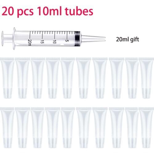 20pcs Empty Soft Container For DIY Lip Gloss Glaze Tube Refillable Bottles Makeup Cosmetics Lipstick Tubes Clear Bottle Tools