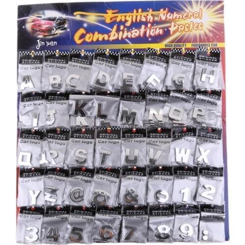 200 Pcs Self Adhesive 3D Chrome Car Emblem Badge Decal Car Alphabet Letters Number Sticker Automotive Exterior DIY Accessories