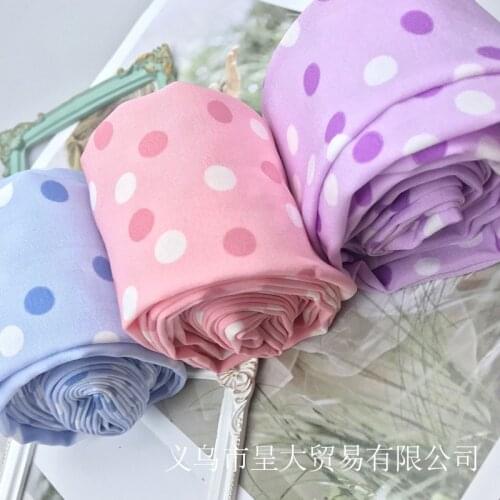 5 yards/lot Dots Printed Chiffon Ribbon for Diy Craft Big Bow Handmade Hair Band Material Clothing Sewing Trims