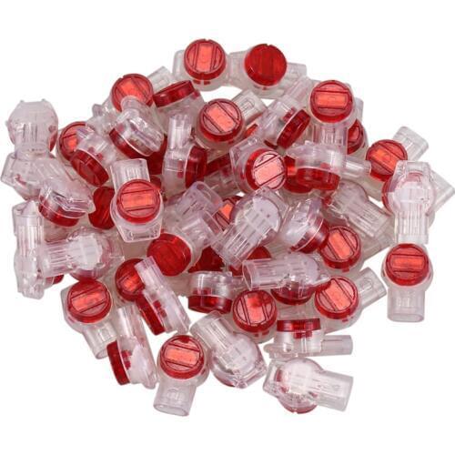 55 Pieces Gel Splice UR Connector 3 Port Wire Connectors Red+Clear