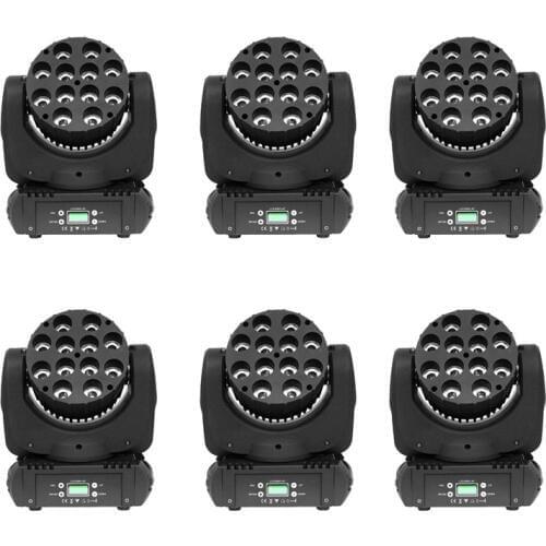 6pcs/lot LED Beam Moving Head Light 12x12W RGBW 9/16 Channels High Power moving heads Lights for Party KTV Disco DJ