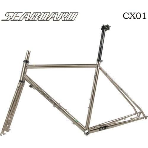 SEABORAD CX01 Chromium Road bike Frame Fork 700C Classic silver Frameset Disc Brake 4130 Heat Treat Steel Bicycle Frame Forks