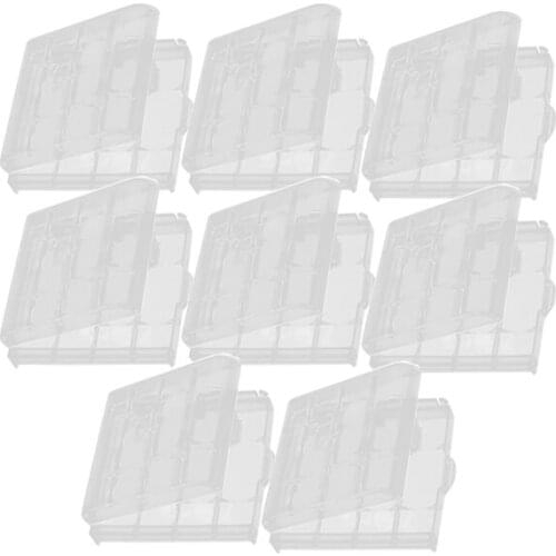 8Pcs Battery Holder Case Plastic Portable Boxes For AA or AAA Single Use Primary Batteria or Rechargeable Batteries
