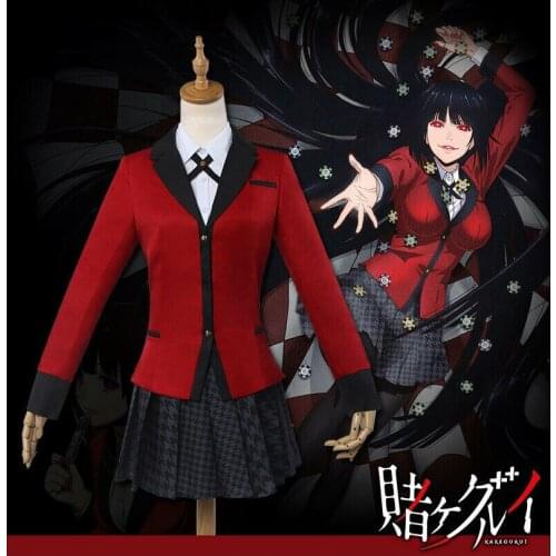 Anime Kakegurui Jabami Yumeko Cosplay Costume Female School Uniform Overalls Jk Halloween party Clothing