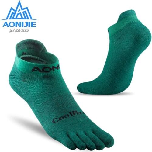 AONIJIE E4110 One Pair Lightweight Low Cut Athletic Foot Socks Quarter Socks For Five Toed Barefoot Running Shoes Marathon Race