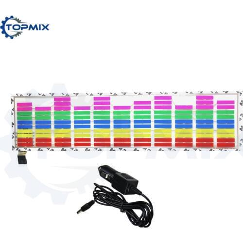45X11CM Car Sticker Music Rhythm Multi-color LED Flash Lamp Glow Light Colorful Sound Activated Equalizer