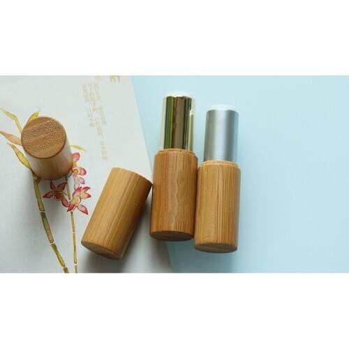 5/10/30/50pcs bamboo round gold silver 3.5g 12.1mm empty lipstick tube Lip Balm Container shell packaging direct filling makeup