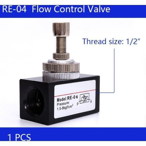 Free shipping 1/2" Throttle Valve Pneumatic Speed Regulating Valve Flow Control Valve RE-04