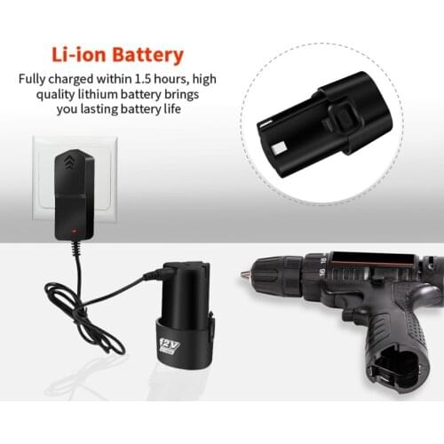 12V Cordless Electric Screwdriver Electric Drill with Lithium Battery Charger DC Double Speed Home DIY Mini Drill Power Tools