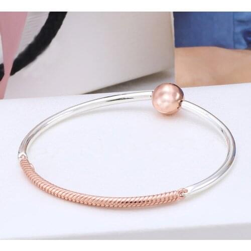 100% s925 Sterling Silver Three-Link Bangle Bracelet Three-stage Basic Bracelet for Original Pandoraer Charms DIY Women Jewelry
