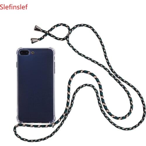 For Huawei P40 Pro P30 Plus P20 Lite Transparent Cell Phone Case Crossbody Lanyard Necklace Neck Strap Rope Cord Case Cover