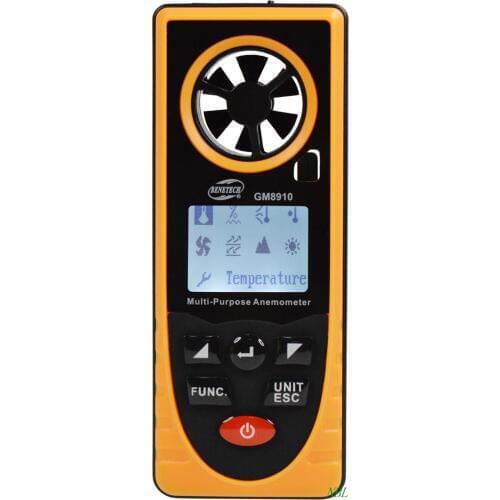Digital LCD Multi-Purpose Anemometer Temperature Humidity Measure Atmospheric Illumination Barometric Pressure Intensity Meter