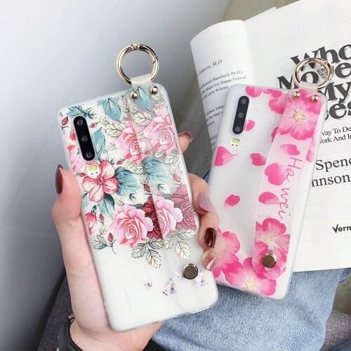 For Samsung Galaxy A71 A91 A81 A41 A40s A31 A21 s A40 A30 A20 A10 A51 A90 A80 A70 A60 A50 A11 A01 J7 3D Flowers Wristband Case