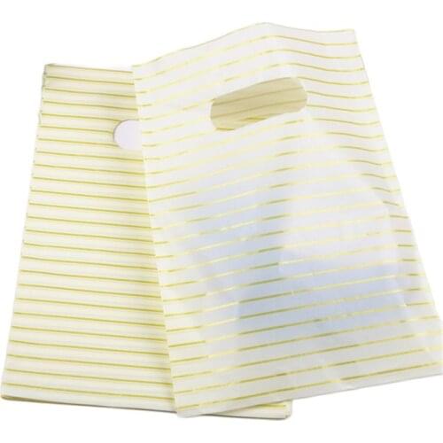 Two Colors Available New Design Dard Red&beige Wholesale 100pcs/lot 15*20cm Luxury Plastic Jewelry Gift Packaging with Gold Line