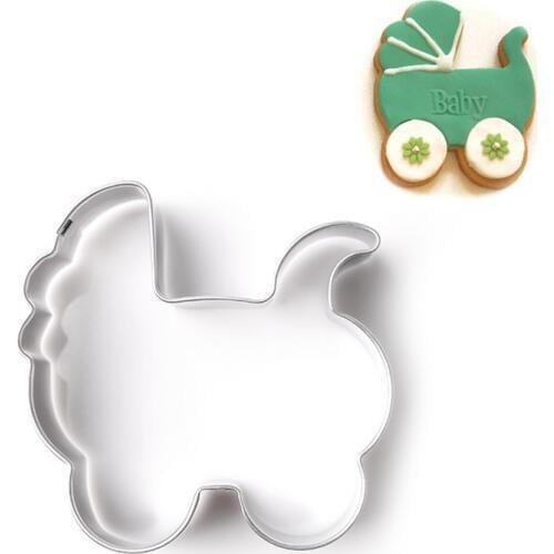 1Pc 3D Baby Car Cookie Cutter Cake Molds Stainless Steel Pastry Biscuit Baking Mold Fondant Cake Decorating Tools