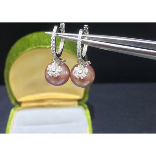 Flower 925 Sterling Silver Earrings Findings Mountings Settings Jewelry Parts Fittings for Pearls Coral Jade Agate Beads Stones