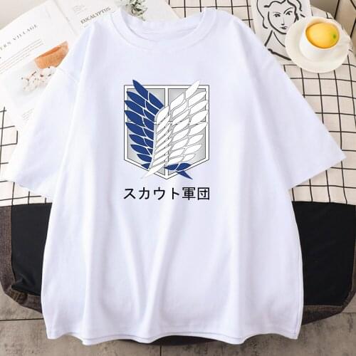 Anime Attack On Titan Liberty Army Printed Women T Shirt Harajuku Loose Tshirts Hip Hop Fit Clothes Style Casual Mens Tshirt