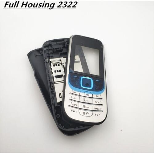 1Pcs Good quality New Battery Back Cover Housing For Nokia 2322 Housing Cover Door Frame + Battery Back cover+Keypad+Logo