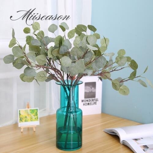 Artificial silk eucalyptus pulp money leaf wedding cross-border hotel Christmas home decor green plant wall material leaves