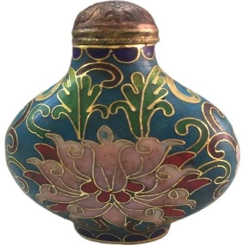 Chinese Old Beijing Old goods Copper Brass cloisonne filigree enamel snuff bottle