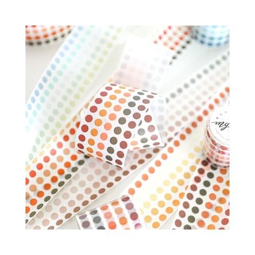 3 Meters Morandi color polka dot Material Paper Tape Decorative Marking Sticky Envelope Sealing Stickers