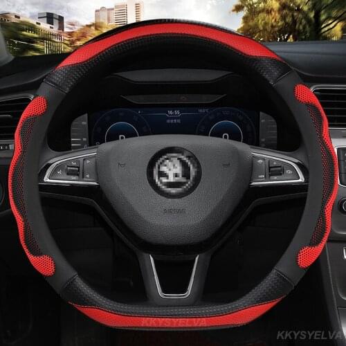 Microfiber Leather Car Steering Wheel Cover for Skoda Octavia A5 A7 RS Octavia 2 3 Combi Auto interior Accessories