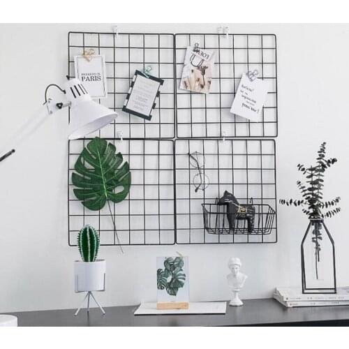 35cmx35cm Metal Shelf Iron Grid Nordic Art Photo Displaying Frame Home Wall Decoration Metal Shelf Mesh DIY Racks Postcards