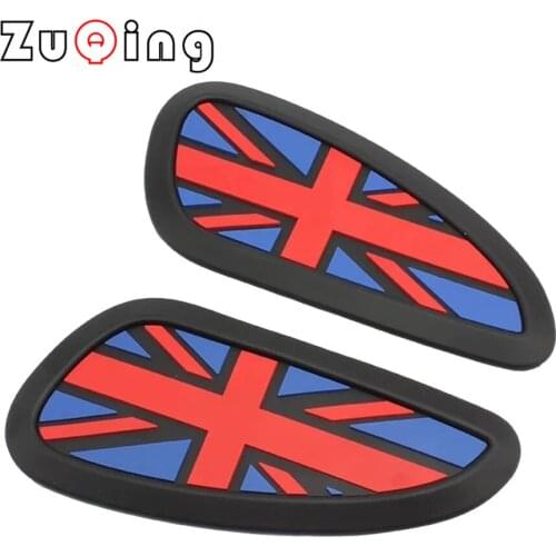 Motorcycle Cafe Racer Gasoline Fuel Tank Rubber Sticker Protective Cover Sheath Knee Fuel Tank Pad Handle Decal Union Jack Logo