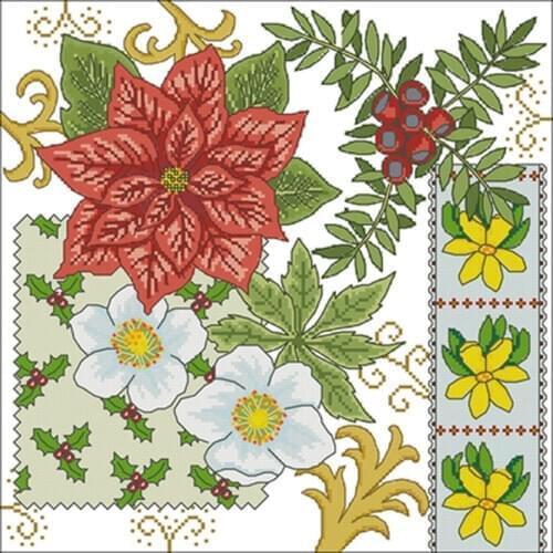 Winter blooming flowers patterns Counted Cross Stitch 11CT 14CT 18CT DIY Cross Stitch Kits Embroidery Needlework Sets home decor