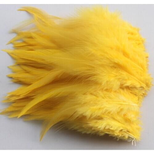 Wholesale 20pcs Golden Yellow Natural Cock Feather 4-6 inch/10-15 cm Stage Performances Wedding Home Decoration