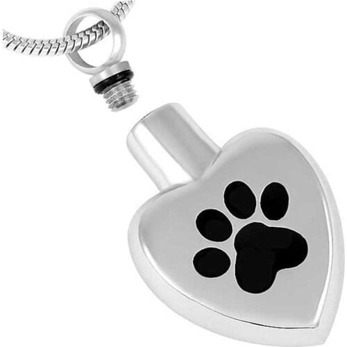 Stainless Steel Pet Ashes Keepsake Urn Memorial Urn Pendant Necklace Urn Cremation Jewelry for Dog Cat Ashes